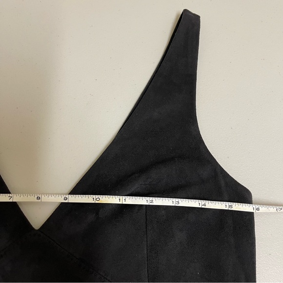 💥2/$20💥 ZARA Trafaluc Fringe Dress S Black Suede EUC - Picture 9 of 11